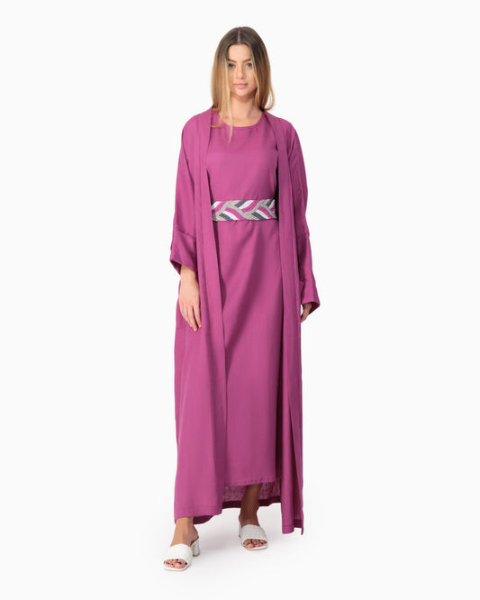 Plain Abaya with Jadeel belt