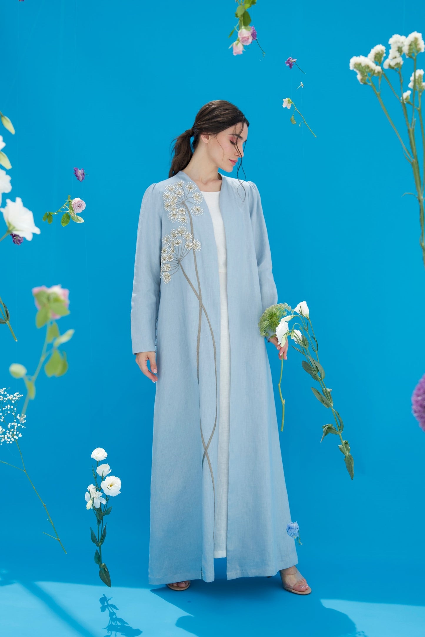 Dandelion Abaya Puff Sleeve