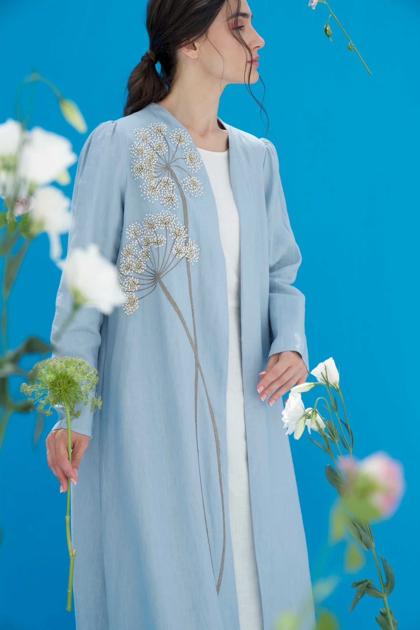 Dandelion Abaya Puff Sleeve