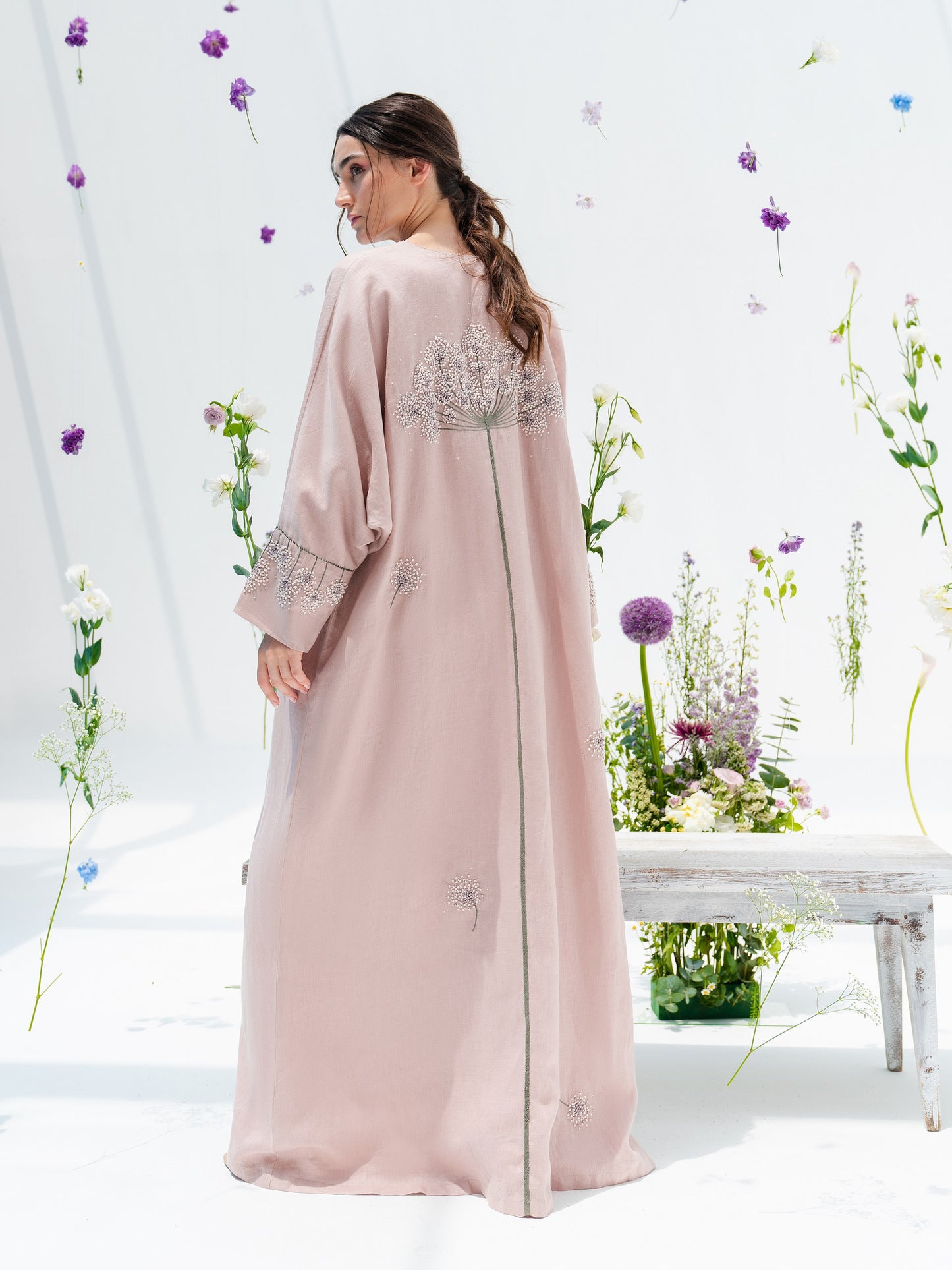 Majestic Dandelion Abaya